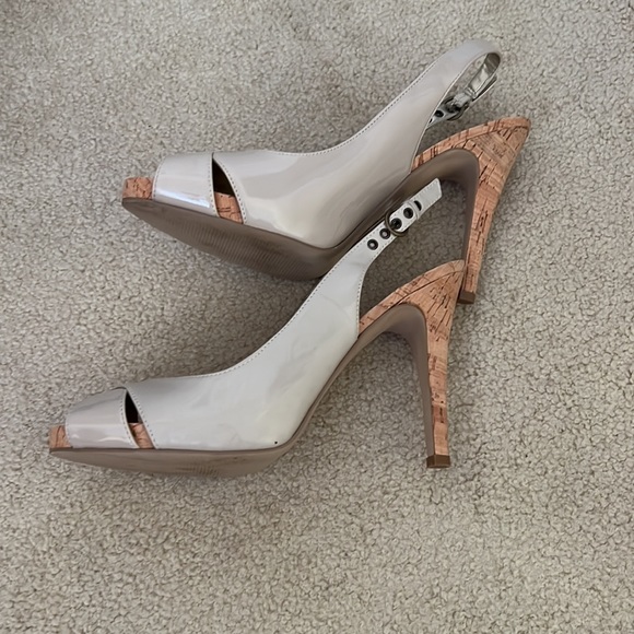 Guess Morissa Nude slingback heels with cork platform and heel - Picture 3 of 8